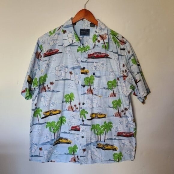 Pineapple Connection Hawaiian Tropical Blue Floral‎ - Picture 6 of 13